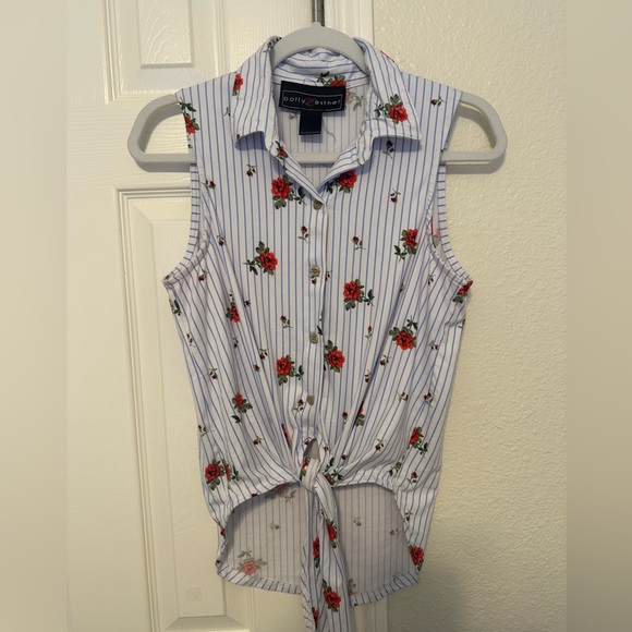 Polly & Esther Tie Top - size S - Picture 1 of 3